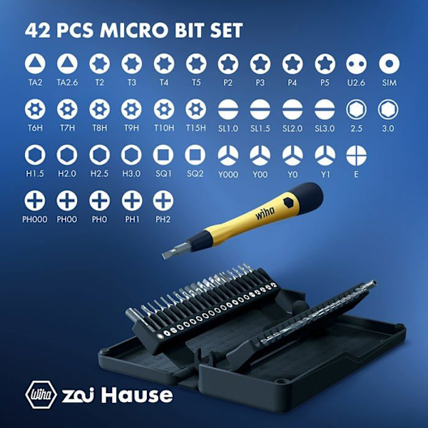 Kit med Micro Bit - WIHA - 44624 - 42 delar - Precision mekanisk skruvmejsel - ESD
