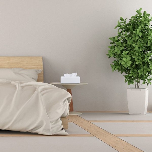 Relaxdays Tissue Box, dispensera för våtservetter badrum, kök, bambumaterial, HLP: 7,5 x 24 x 12 cm, vit Vit