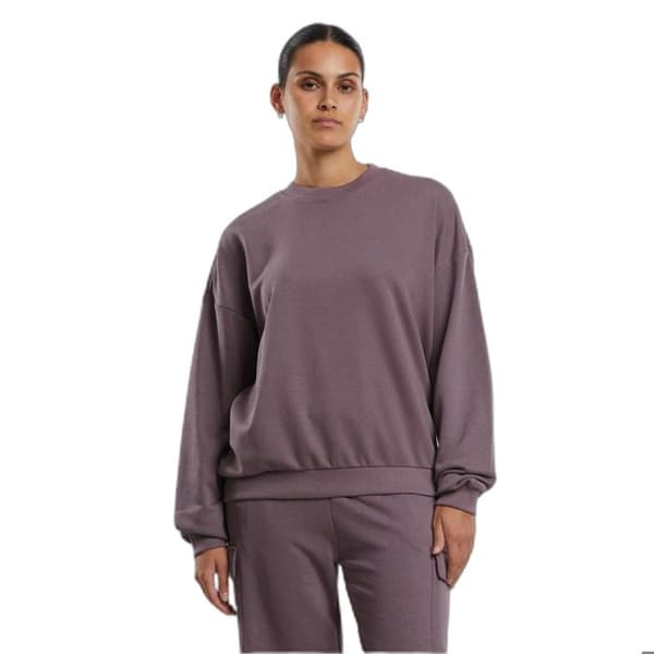 Oversize rundhalsad tröja för kvinnor Urban Classics Light Terry bleknad lila S