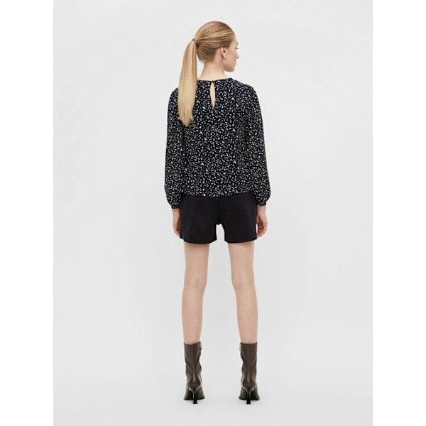 Blus - blus - likett Objekt - 23034458 - Objmila L/S Top Noos Damblus Sky Captain/AOP: Cloud Dancer 44