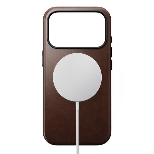 Läderfodral - NOMAD - Modern Leather Case - iPhone 17 Pro - Rustik brun Horween-läder - MagSafe, skydd 2,4 m Brun rustik (Horween)
