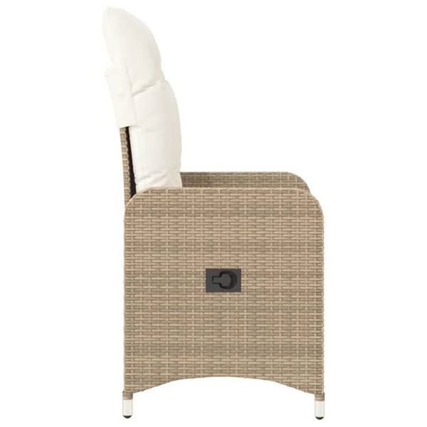 vidaXL Fällbar trädgårdssoffa med beige kuddar, fällbar trädgårdsstol, fällbar stol 365683