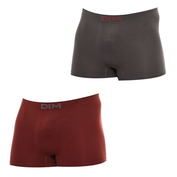 Pack av 2 Unno Basic sömlösa boxers D05HH för män - Grå vinröd Granatgrå jag
