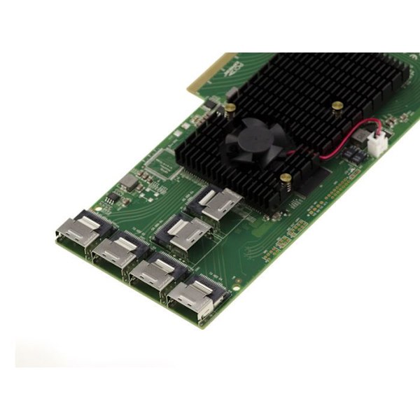 PCIe 2.0 SAS 6GB 24 internportar styrkort. OEM modell SAS 2008 + SAS 2X36