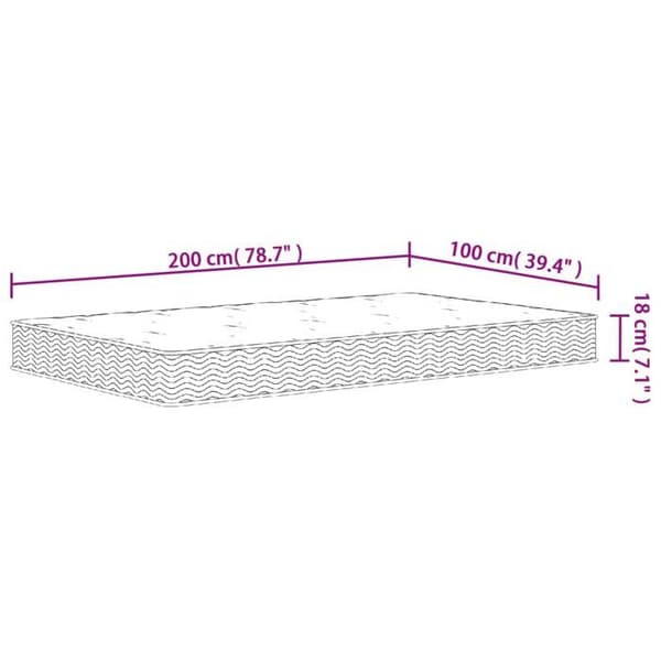 vidaXL Bonnell resårmadrass Medium 100x200 cm 372986