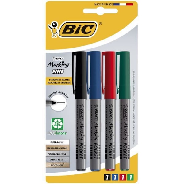 BIC Permanent markör BIC-märkficka 1445 diverse x4 Blandad