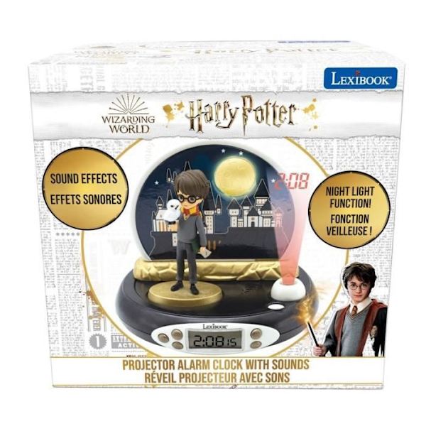 Harry Potter 3D-projektor väckarklocka - Magiska ljud - LEXIBOOK Svart