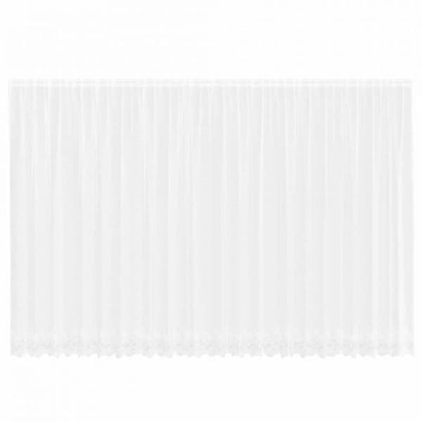VidaXL Blomster spetsgardin vit 200 x 600 cm - Polyester Vit
