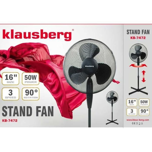 KLAUSBERG KB-7472 STÄLLBAR FLÄKT.