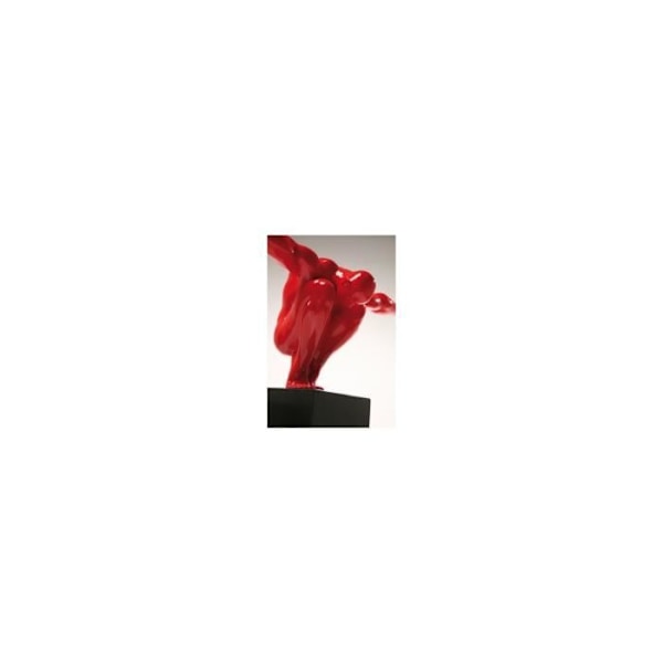 Skulptur - Kare Design - Deco Athlet Rouge - Resin - Granitsockel - 42x75x23 cm röd svart