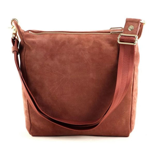 Axelväska - MANDARINA DUCK - Mellow Velvet Crossover - Kalvskinn - Terrakotta - 28x29x11cm terrakotta