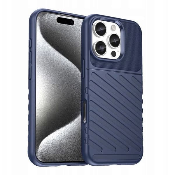 Coque - HURTEL - Thunder Case - iPhone 16E - Silikon - Mjuk - Blå blå