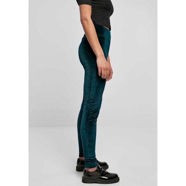 Leggings - Urban Classics - Sammet - Hög midja - Stretchsammet - Färg: mörkblå blå anka XXXL