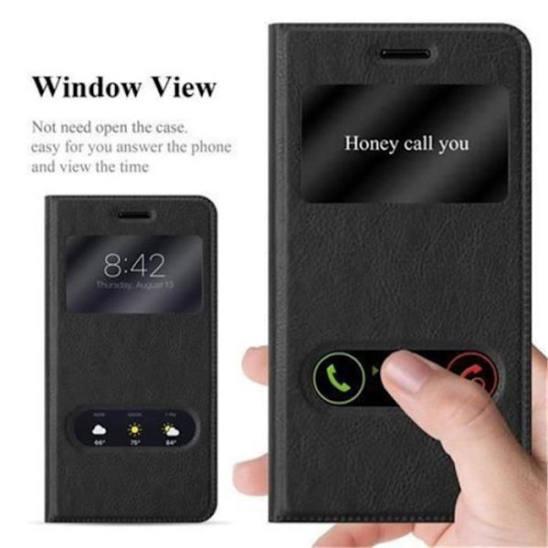 Nokia 6 i COMET BLACK by Cadorabo (Design VIEW) Fullt skyddsfodral med flipskydd, horisontellt stativ och glasögon