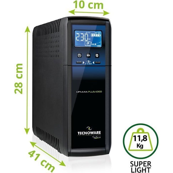Ondulator - Tecnoware - EXA PLUS 1500 - 1500 VA - Autonomi 40 min - Tyst och kompakt