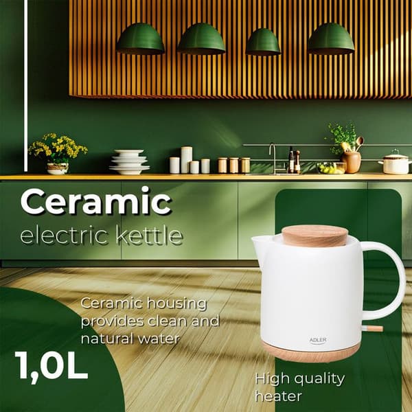 Keramisk el-kettle Adler AD 1304 1,0 L ecru