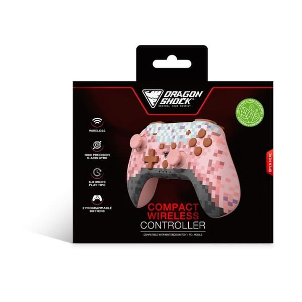 DragonShock - Kompakt trådlös Bluetooth PopTop Cube Rosa för Switch och Switch OLED Flerfärgad
