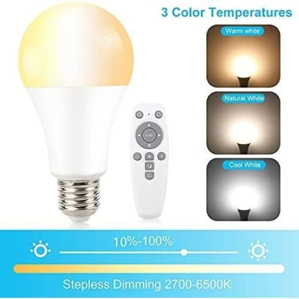 LED-lampa - SINJIAlight - 14 W - Dimbar - E27 - Kall/Varm Vit Vit kall, Gul varm, Vit medel