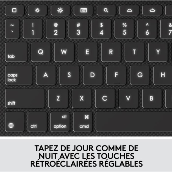 Bakgrundsbelyst tangentbordsfodral - Logitech Combo Touch - För iPad 7:e, 8:e och 9:e generationen