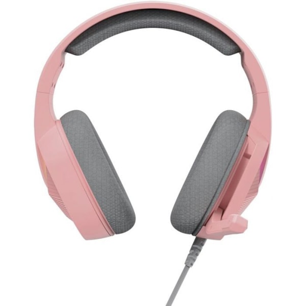Hörlurar - Marvo TACTIC 40, headset med mikrofon, trådad, rosa, 2.0, bakgrundsbelyst, USB