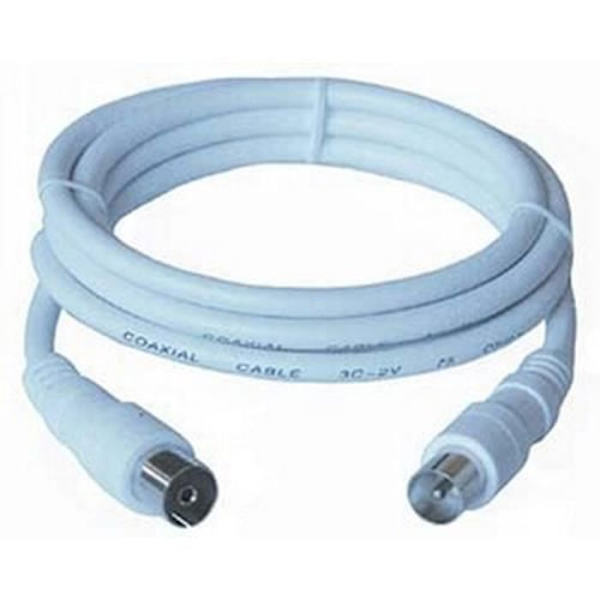 PremiumCord TV M-F, 75 Ohm, 20m, IEC, IEC, 20 m, Hane-Kvinna, Vit, 75 Ohm