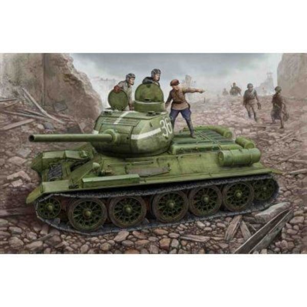 Skalmodell - HOBBY BOSS - T-34/76 Modell 1944 Flattened Turret - Grön - Plast - Hobby Boss - Inredning