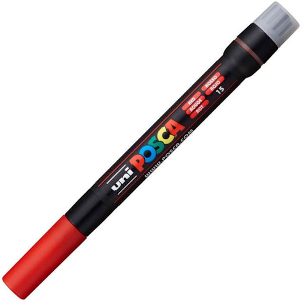 POSCA Brush Marker Röd - Vattenbaserad färg - Linjebredd 1-10 mm Röd