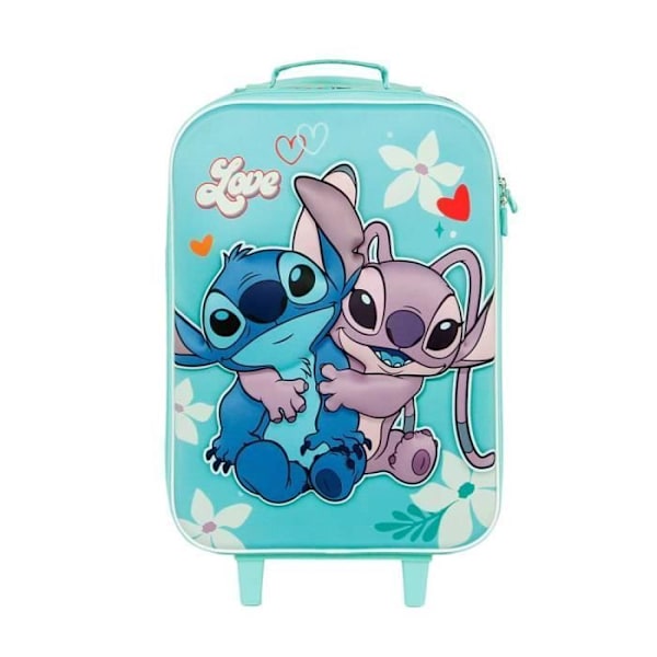 Resväska Trolley Soft 3D - Disney Lilo och Stitch Kärlek - Turkos - En storlek Turkos