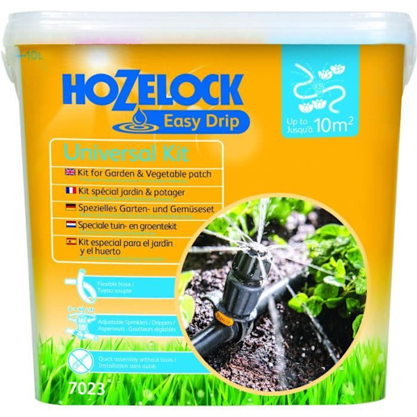 Universal EASY DRIP droppbevattningssats - HOZELOCK 7023 0000 - För en yta upp till 10m² Svart