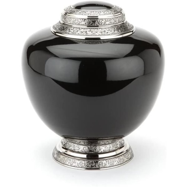 Urnor UK Cremation Urn for Ashes, Black, Adult 4L - UU100037C