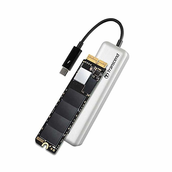 TRANSCEND JetDrive 855 PCIe SSD 480GB extern hårddisk - Grå - 3D NAND-teknik - Thunderbolt