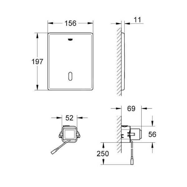 Grohe Tectron Skate Elektronisk infraröd för tryckspolning, rostfritt stål 38393SD1