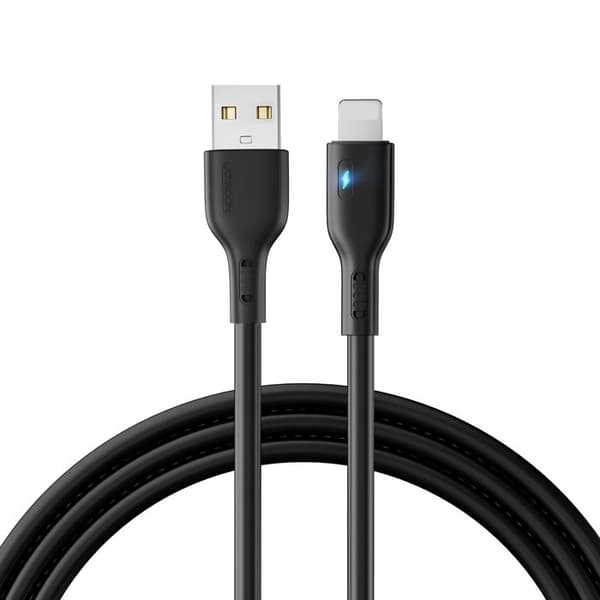 USB-kabel - Lightning - JOYROOM - S-UL012A13 - 2 m - LED-indikator - 2,4 A Svart