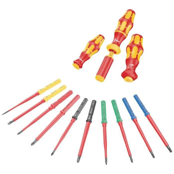 Tournevis - Wera - Kraftform Kompakt VDE 64 i - 6,0 x 157 mm - Utbytbar blad - 6-kants hexagonal