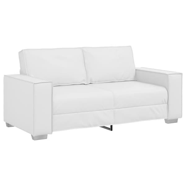 Vit 140 cm sofa loveseat i konstläder
