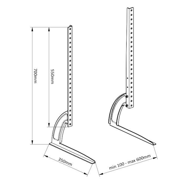 Support TV - Universell - 32-70 tommer - VESA 800x500 - Kapasitet 50kg - Minimalistisk design