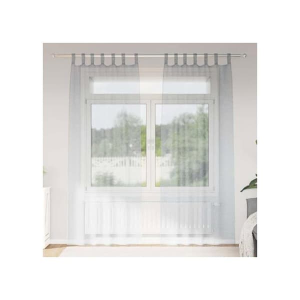 Gardiner i voile - vidaXL - Mörkgrå - Polyester - 260x140 cm - 2 stycken - Utvändig montering Mörkgrå
