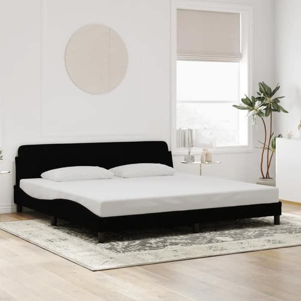 vidaXL Dover sängram svart 200x200 cm sammet 373254