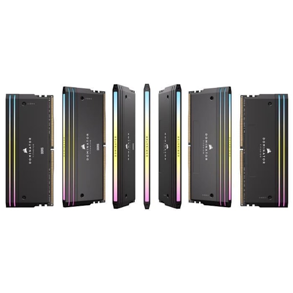 RAM-minne - CORSAIR - Dominator Titanium RGB DDR5 - 32GB 2x16GB DIMM - 6000MT/s - Intel XMP 3.0 - 1.40V - Svart
