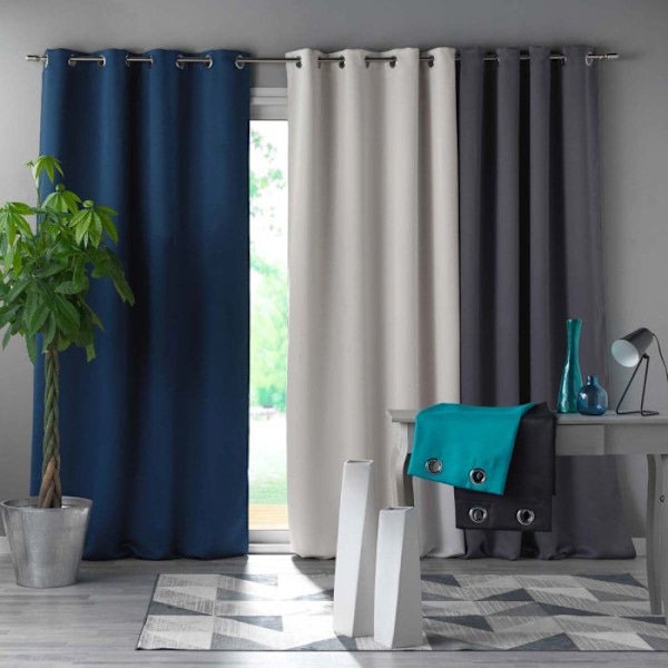 EYELET GARDIN 135 x 240 CM BLACKOUT UNI OCCULT TERRACOTTA Terrakotta
