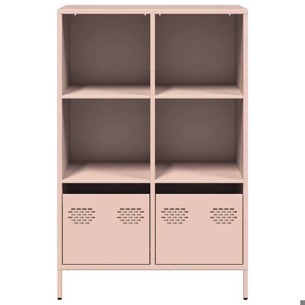 vidaXL Buffé hög rosa 68x39x103,5 cm stål 851383
