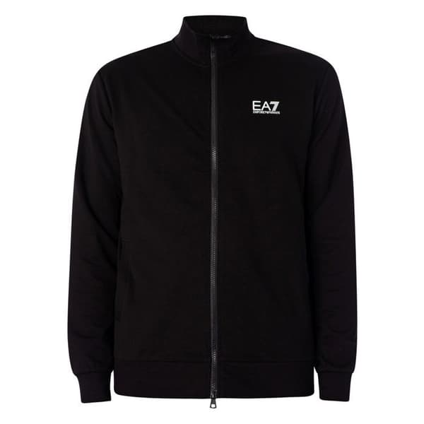 Zip-up Träningsjacka Med Logotyp På Bröstet - EA7 Svart M
