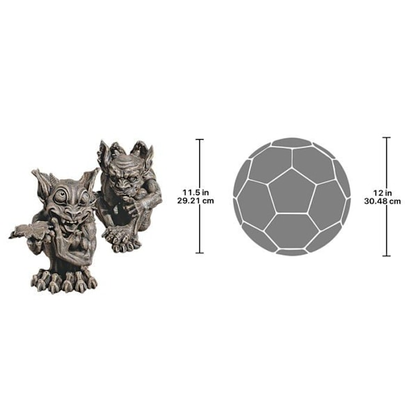 Staty - statyett - keramik Design Toscano - CL93689 - av Blagdon Babble, den gotiska Gargoyle-uppsättningen om 2