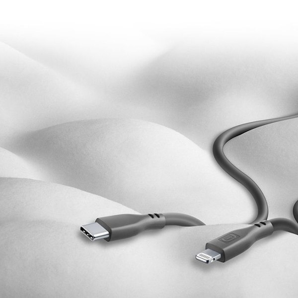 Cellularline Soft Cable - USB-C till Lightning-kabel certifierad MFi 1,2 m (svart)