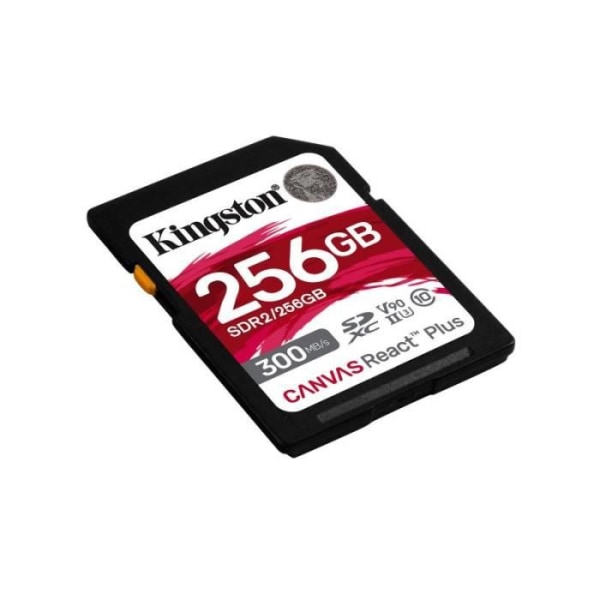 Kingston Minneskort SD 256GB Canvas React Plus 300/260 UHS-II U3 - 0740617301977