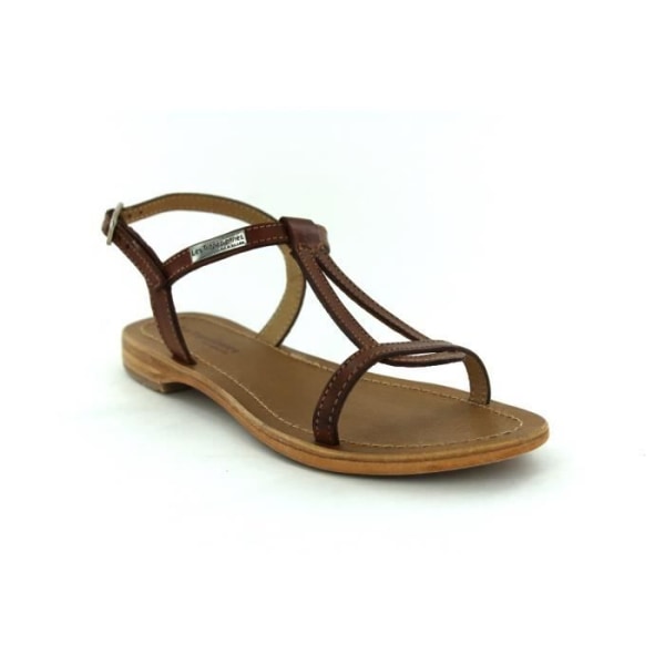 LES TROPEZIENNES HAMESS platta sandaler - Borstad brun - Läderrem - Exceptionell komfort - 36