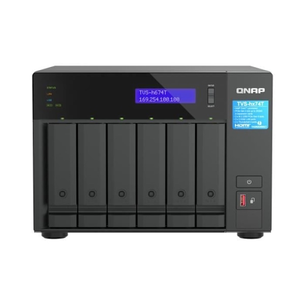 QNAP NAS 6 fack i512400 6c/12-tråd - Gigabit Ethernet - RAID 0