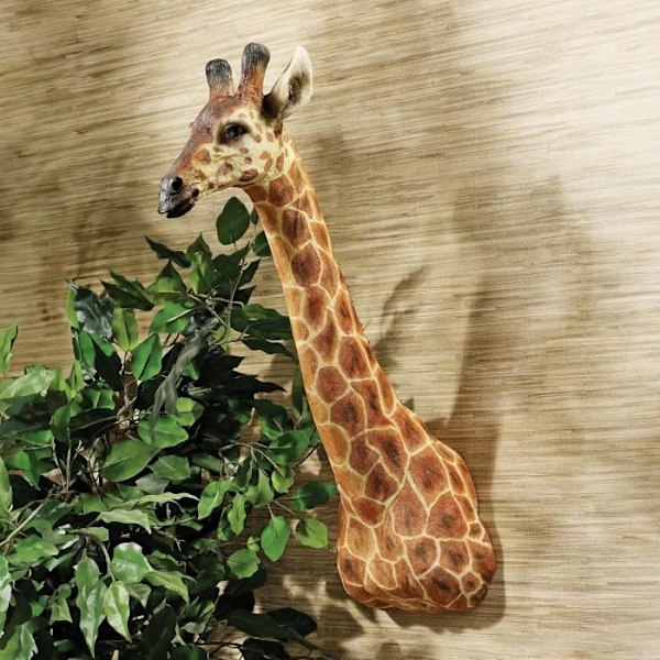 Design Toscano KY2069 Väggskulptur Afrikansk Trophé av Giraff Flerfärgad 42 x 19 x 59,5 cm