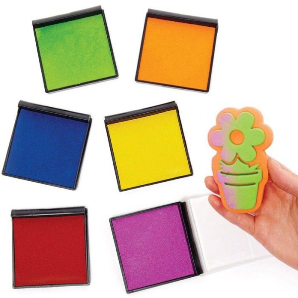Baker Ross - FC867 - Rainbow Ink Pads - Set med 6, kreativa hobbyer för barn ()