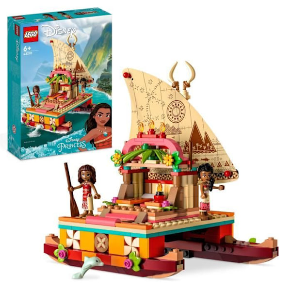 LEGO® Disney Princess 43210 Moianas utforskningsbåt, leksak med delfin, minidocka Vit